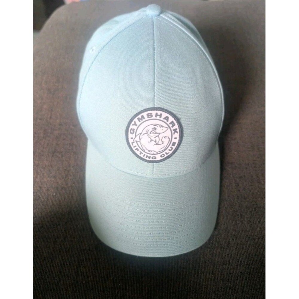Gymshark Lifting Club hat round rubberized logo patch Blue strap Iceburg Legacy